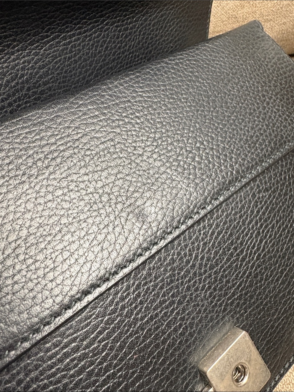 Gucci Dionysus Black Leather Shoulder Bag Cyrstal Tiger Head Clasp - Picture 15 of 16